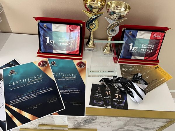 Mariya Savchenko vincitrice campionato Wulop Francia primo premio trucco permanente